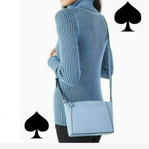 Kate Spade baby dusty blue pebbled leather Monica crossbody NWT - Picture 10 of 17